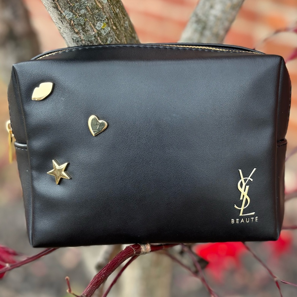 Yves Saint Laurent Black Cosmetic Bag with Gold Charm Accents! Limited edition - Picture 2 of 9